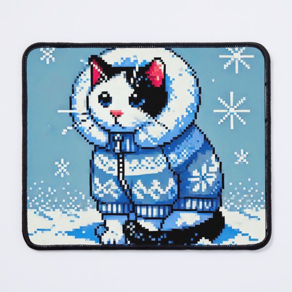 Item preview, Pixel Friends: Winter Wonderland (Cat) designed and sold by TrippyBunnyShop.