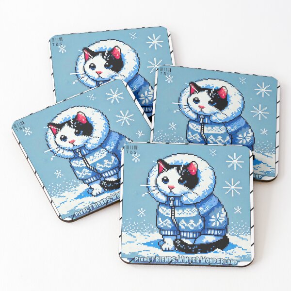 Item preview, Pixel Friends: Winter Wonderland (Cat) designed and sold by TrippyBunnyShop.