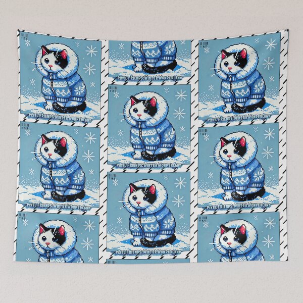 Item preview, Pixel Friends: Winter Wonderland (Cat) designed and sold by TrippyBunnyShop.