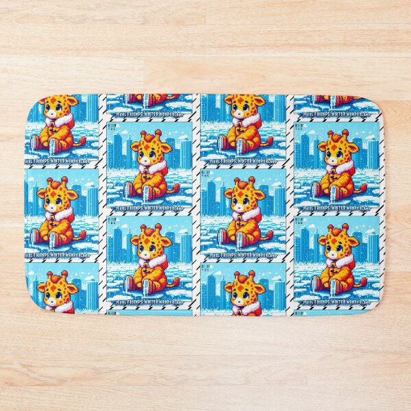 Item preview, Pixel Friends: Winter Wonderland (Yellow Giraffe) designed and sold by TrippyBunnyShop.