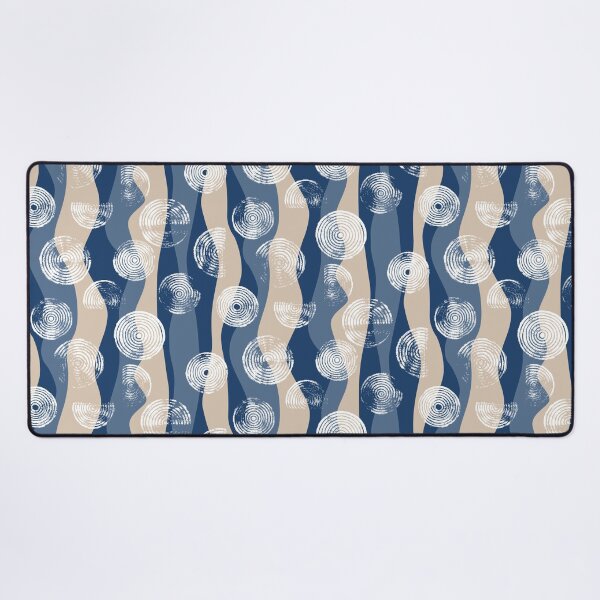 Item preview, bubbly and wavy abstract - navy, blue, beige, white designed and sold by kobyakov.