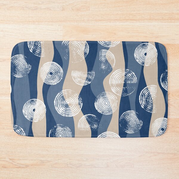 Item preview, bubbly and wavy abstract - navy, blue, beige, white designed and sold by kobyakov.