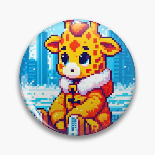Item preview, Pixel Friends: Winter Wonderland (Yellow Giraffe) designed and sold by TrippyBunnyShop.