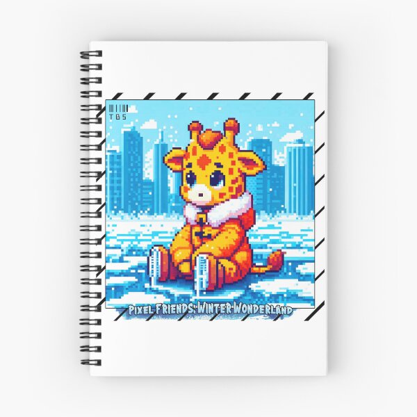 Item preview, Pixel Friends: Winter Wonderland (Yellow Giraffe) designed and sold by TrippyBunnyShop.