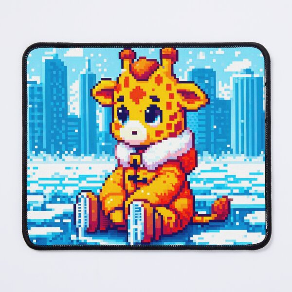 Item preview, Pixel Friends: Winter Wonderland (Yellow Giraffe) designed and sold by TrippyBunnyShop.