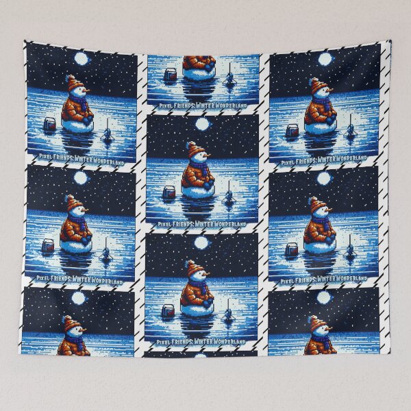 Item preview, Pixel Friends: Winter Wonderland (Snowman) designed and sold by TrippyBunnyShop.