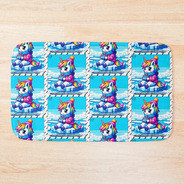 Item preview, Pixel Friends: Winter Wonderland (Funny Unicorn) designed and sold by TrippyBunnyShop.