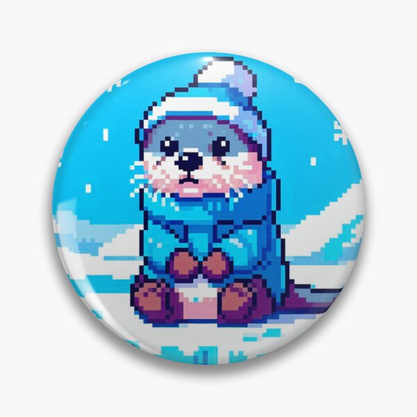 Item preview, Pixel Friends: Winter Wonderland (Otter) designed and sold by TrippyBunnyShop.