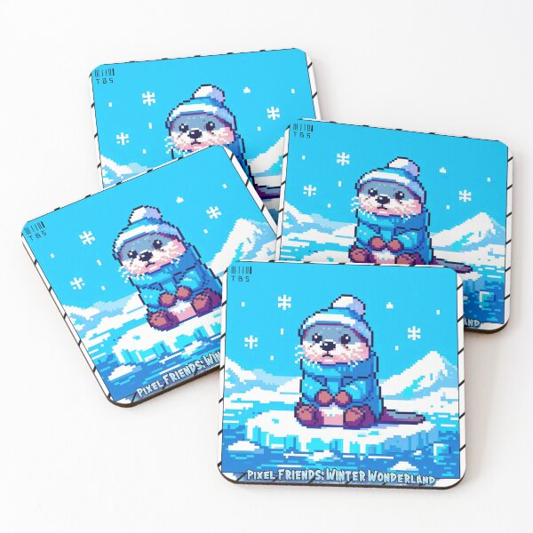 Item preview, Pixel Friends: Winter Wonderland (Otter) designed and sold by TrippyBunnyShop.