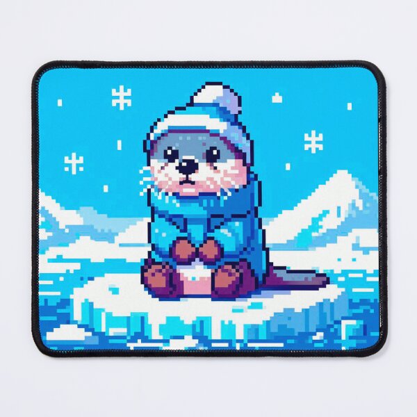 Item preview, Pixel Friends: Winter Wonderland (Otter) designed and sold by TrippyBunnyShop.