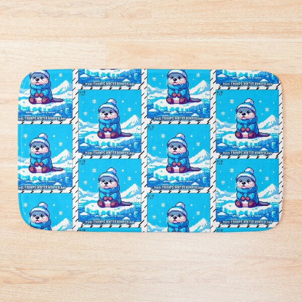 Item preview, Pixel Friends: Winter Wonderland (Otter) designed and sold by TrippyBunnyShop.