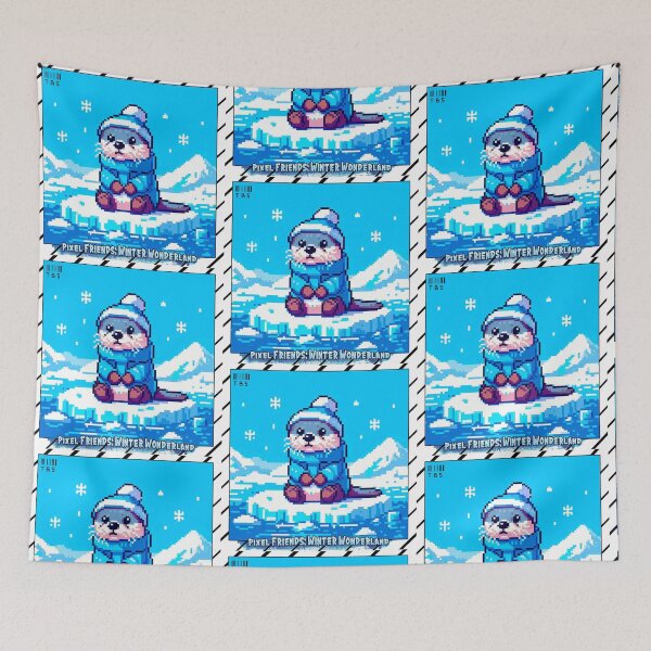 Item preview, Pixel Friends: Winter Wonderland (Otter) designed and sold by TrippyBunnyShop.