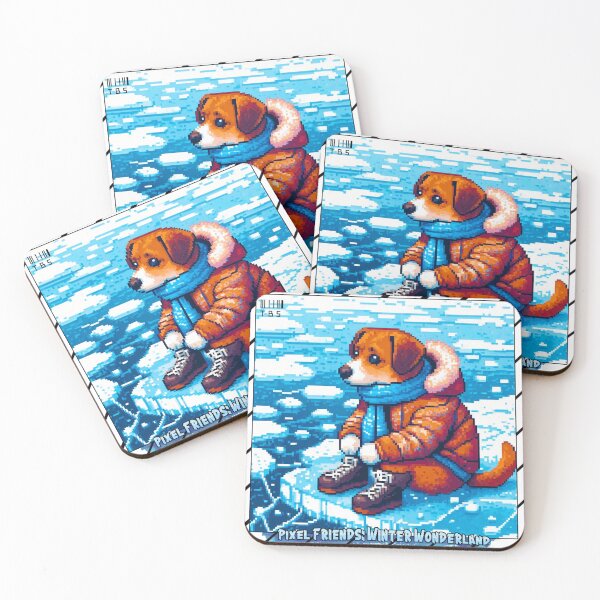 Item preview, Pixel Friends: Winter Wonderland (Brown Dog) designed and sold by TrippyBunnyShop.