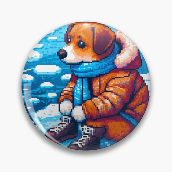 Item preview, Pixel Friends: Winter Wonderland (Brown Dog) designed and sold by TrippyBunnyShop.