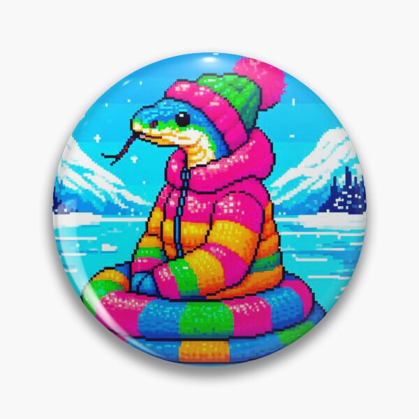 Item preview, Pixel Friends: Winter Wonderland (Funny Snake) designed and sold by TrippyBunnyShop.