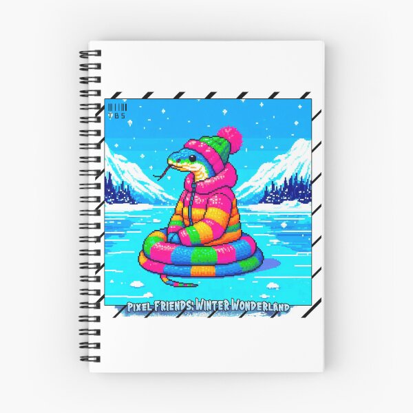 Item preview, Pixel Friends: Winter Wonderland (Funny Snake) designed and sold by TrippyBunnyShop.