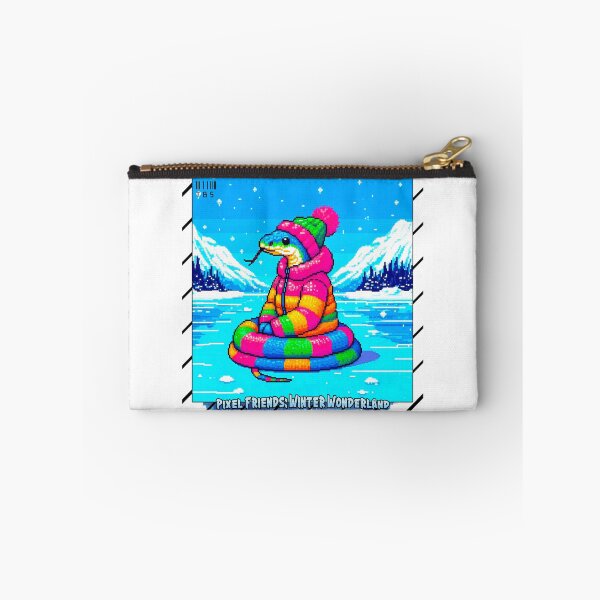 Item preview, Pixel Friends: Winter Wonderland (Funny Snake) designed and sold by TrippyBunnyShop.