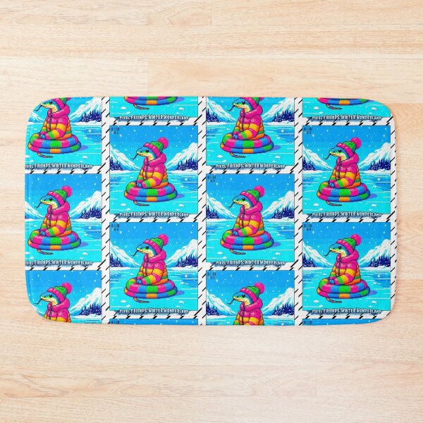 Item preview, Pixel Friends: Winter Wonderland (Funny Snake) designed and sold by TrippyBunnyShop.