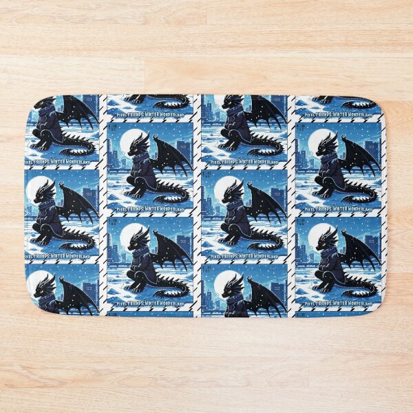 Item preview, Pixel Friends: Winter Wonderland (Black Dragon) designed and sold by TrippyBunnyShop.
