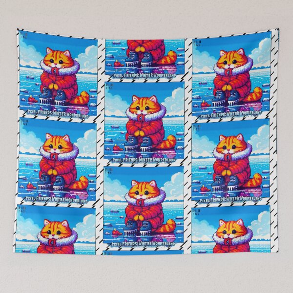 Item preview, Pixel Friends: Winter Wonderland (Sweet Cat) designed and sold by TrippyBunnyShop.