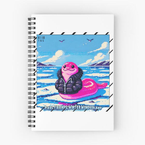 Item preview, Pixel Friends: Winter Wonderland (Pink Snake) designed and sold by TrippyBunnyShop.