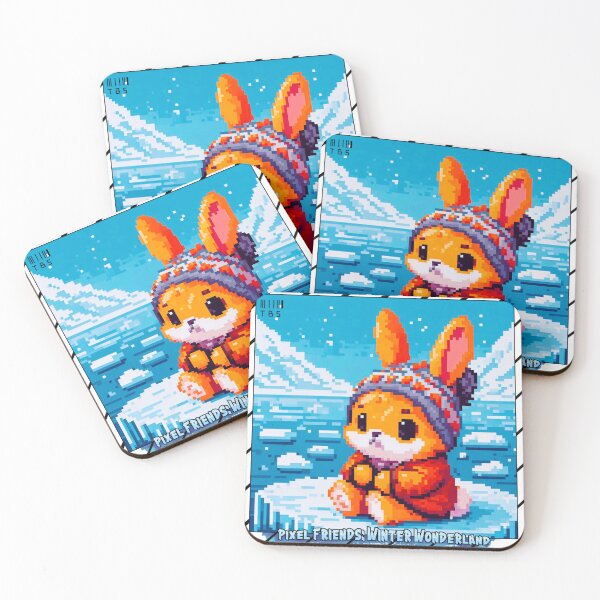 Item preview, Pixel Friends: Winter Wonderland (Cute Bunny) designed and sold by TrippyBunnyShop.