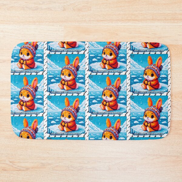 Item preview, Pixel Friends: Winter Wonderland (Cute Bunny) designed and sold by TrippyBunnyShop.