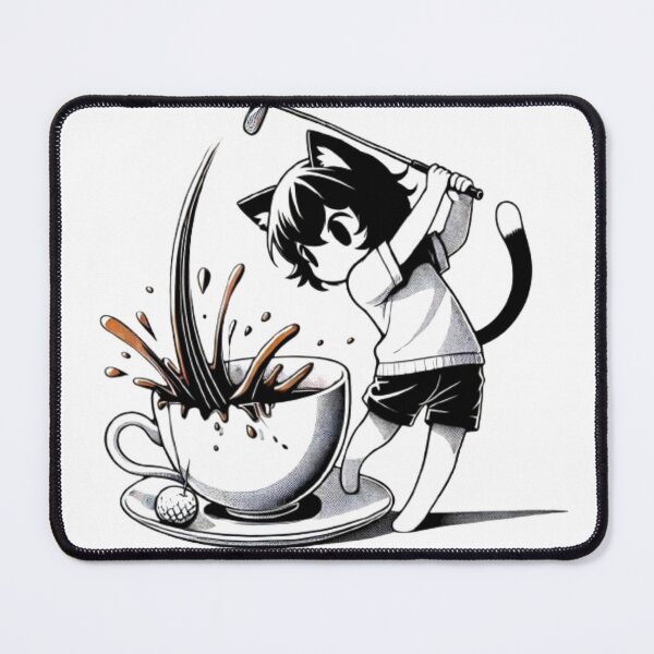 Item preview, Not My Cup Of Tea Funny Anime Cat Playing Golf Funny, Jokes, Sarcastic designed and sold by Creat-Des.
