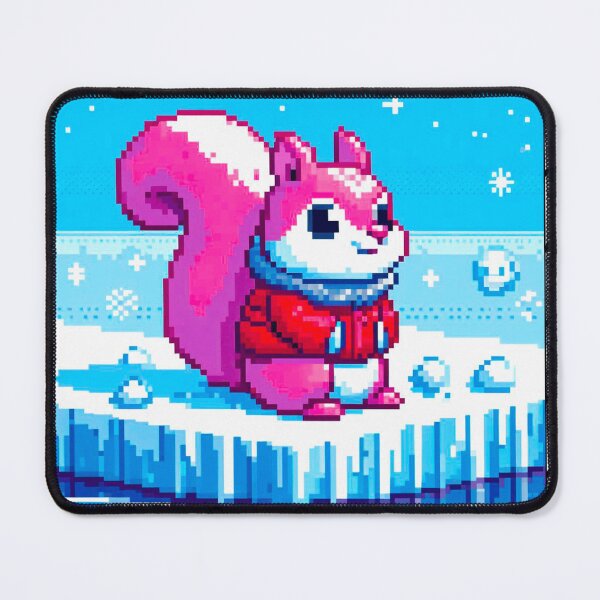 Item preview, Pixel Friends: Winter Wonderland (Pink Squirrel) designed and sold by TrippyBunnyShop.