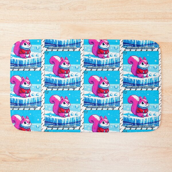 Item preview, Pixel Friends: Winter Wonderland (Pink Squirrel) designed and sold by TrippyBunnyShop.