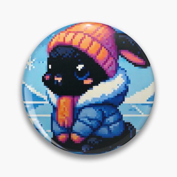 Item preview, Pixel Friends: Winter Wonderland (Sweet Black Bunny) designed and sold by TrippyBunnyShop.