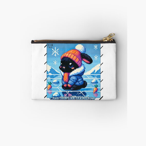 Item preview, Pixel Friends: Winter Wonderland (Sweet Black Bunny) designed and sold by TrippyBunnyShop.