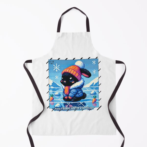 Item preview, Pixel Friends: Winter Wonderland (Sweet Black Bunny) designed and sold by TrippyBunnyShop.