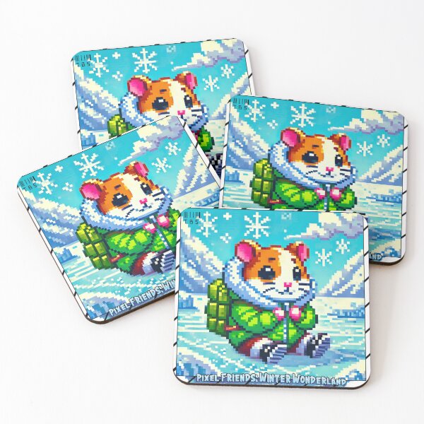 Item preview, Pixel Friends: Winter Wonderland (Cute Hamster) designed and sold by TrippyBunnyShop.