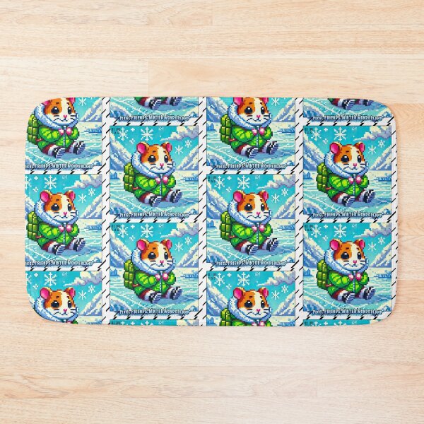 Item preview, Pixel Friends: Winter Wonderland (Cute Hamster) designed and sold by TrippyBunnyShop.