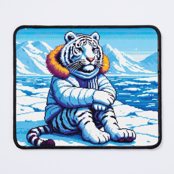 Item preview, Pixel Friends: Winter Wonderland (White Tiger) designed and sold by TrippyBunnyShop.
