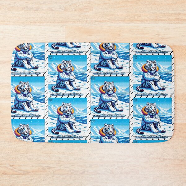 Item preview, Pixel Friends: Winter Wonderland (White Tiger) designed and sold by TrippyBunnyShop.