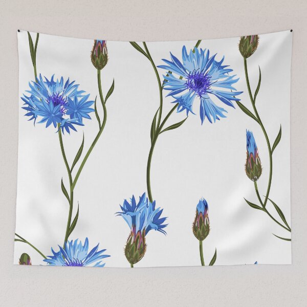 Item preview, Cornflower floral seamless pattern. designed and sold by MatyKotiv.