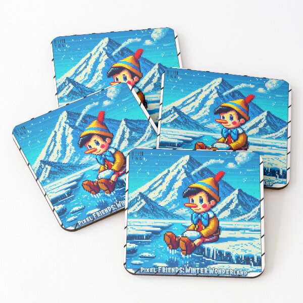 Item preview, Pixel Friends: Winter Wonderland (Wooden Pinocchio) designed and sold by TrippyBunnyShop.