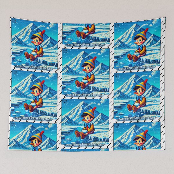 Item preview, Pixel Friends: Winter Wonderland (Wooden Pinocchio) designed and sold by TrippyBunnyShop.