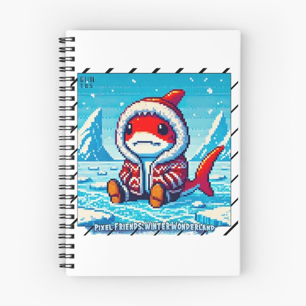 Item preview, Pixel Friends: Winter Wonderland (Red Shark) designed and sold by TrippyBunnyShop.