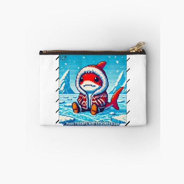 Item preview, Pixel Friends: Winter Wonderland (Red Shark) designed and sold by TrippyBunnyShop.