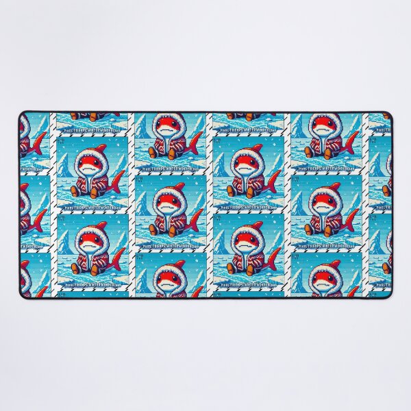 Item preview, Pixel Friends: Winter Wonderland (Red Shark) designed and sold by TrippyBunnyShop.