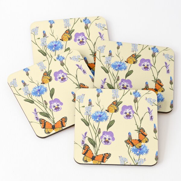 Item preview, Cornflower, viola, forget-me-not flowers and butterfly. designed and sold by MatyKotiv.