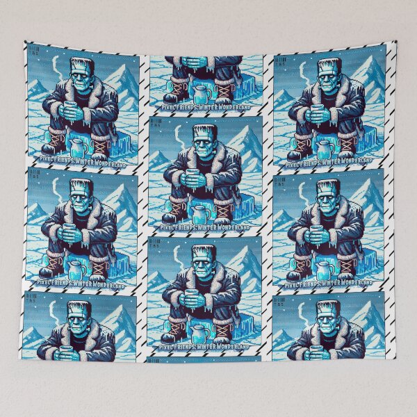 Item preview, Pixel Friends: Winter Wonderland (Frankenstein) designed and sold by TrippyBunnyShop.