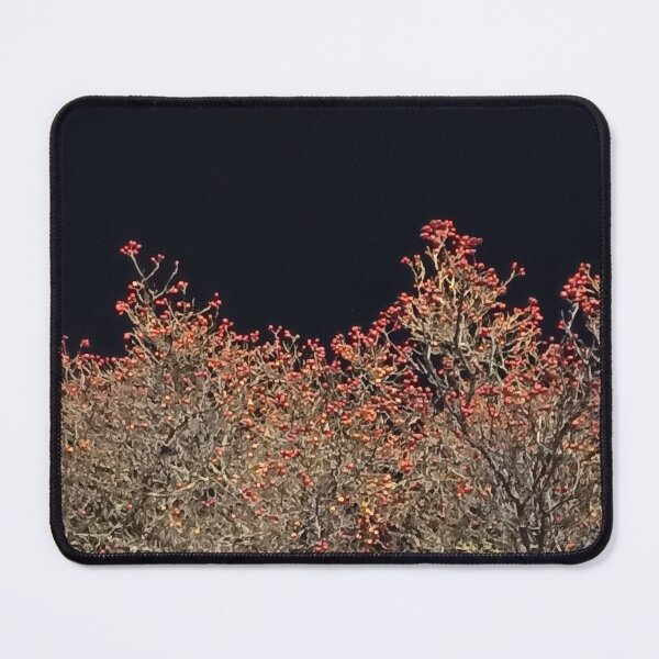 Item preview, blurry tree branches with berries at night designed and sold by MiraNomegusta.