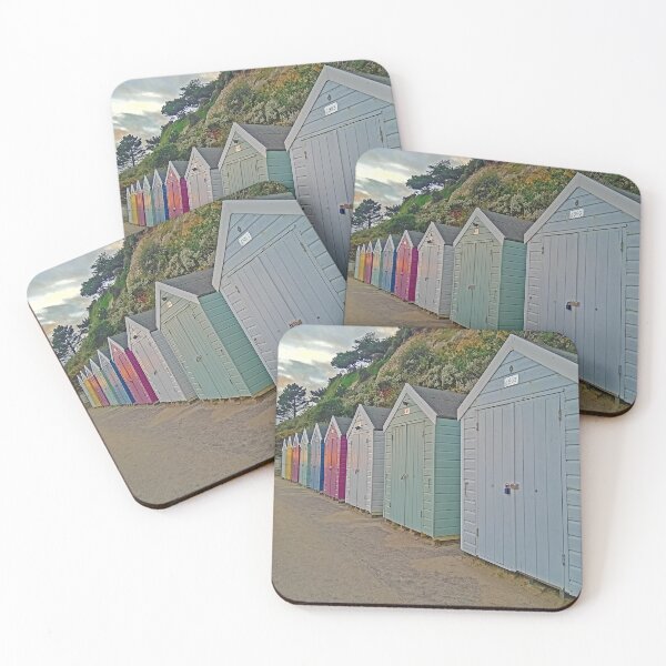 Item preview, Beach Huts at Dusk, December 2024 designed and sold by RedHillDigital.