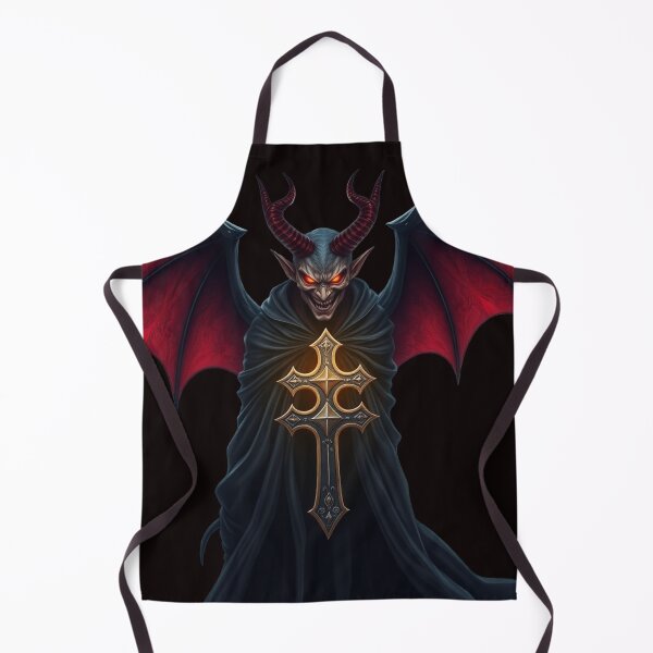 Item preview, Demon, devil with wings and a devil's head with a big cross on his chest, fantasy, sci-fi designed and sold by timedesignkardi.