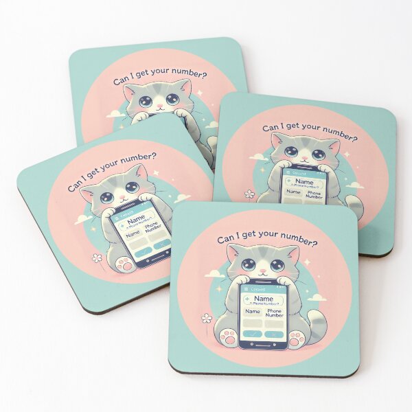 Item preview, Can I Get Your Number? - Cat Rizz/Flert - Funny Sticker designed and sold by WeLoveCatss.