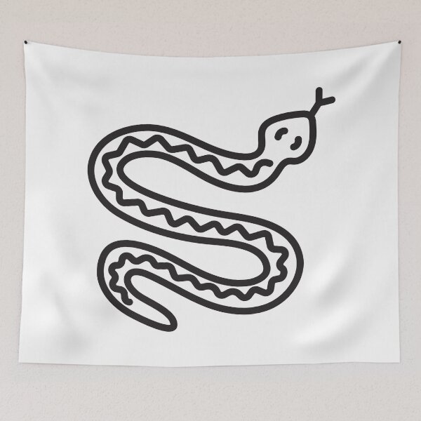 Item preview, Black line snake illustration designed and sold by OM-lova.